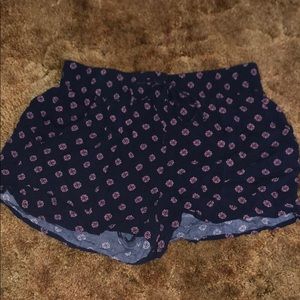 Blue and pink patterned shorts